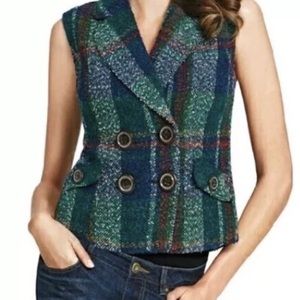CAbi Plaid Double Breasted Vest